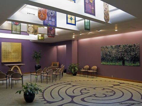 AshevilleNC-MissionHospitalChapel-16'-Diameter-Chelsea-a-la-Chartres-Labyrinth-carpet-tiles