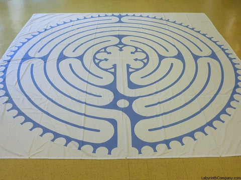 St. Paul à la Chartres - Poly Canvas Portable Labyrinth - 21'-9" - Aegean Blue Lines