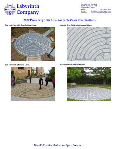 2022 Color Combinations for Paver Brick Labyrinth Kits by The Labyrinth Company