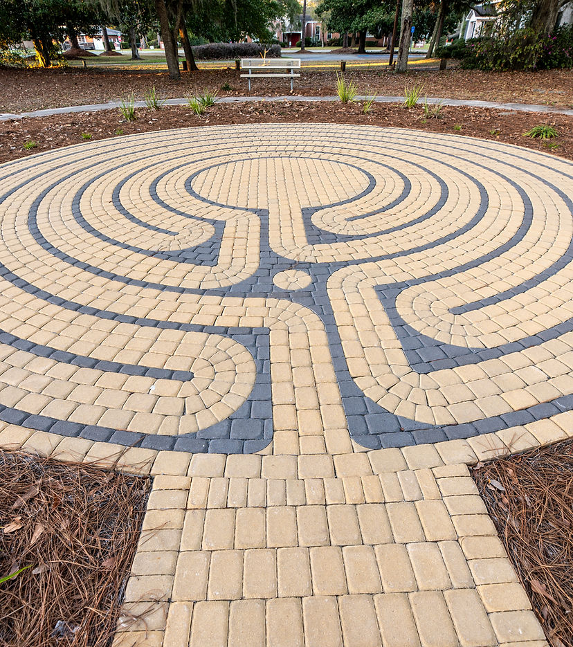 Round Classical™ paver brick labyrinth kits from The Labyrinth Company