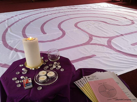 Classical 5 Labyrinth - Purple Lines - 16'-2.5" - Trinity Church, Warren NJ