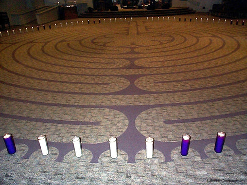 LittleRockAR-PulaskiUMC-42.28'diameter-full-sized-Chartres-Replica-Labyrinth-CarpetTiles